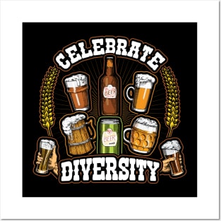 Celebrate Diversity Craft Beer Drinking Posters and Art